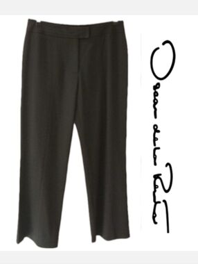 Oscar de la Renta Black Wool Blend Dress Pant 8P